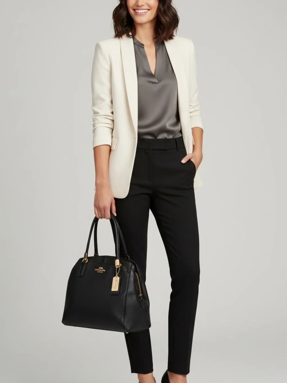 Coach Minetta Black Satchel